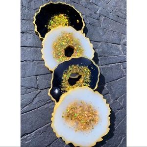 Black & White Geode Coasters